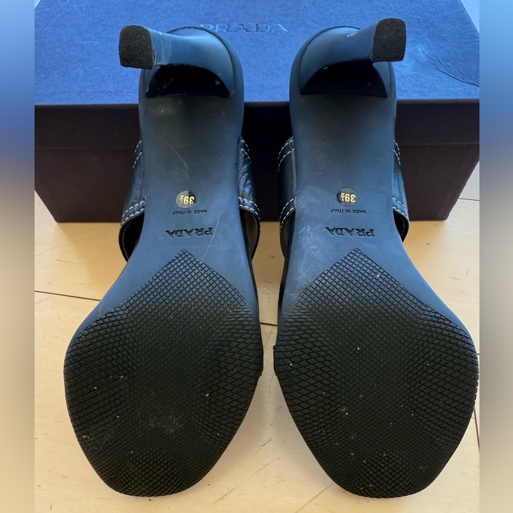 Prada Black Women's Sandals with 4” heel, made in Italy, size 39.5 (USA 9.5) - Picture 4 of 4